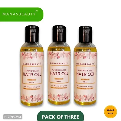 MANASBEAUTY ALMOND BLISS HAIR OIL - PACK OF THREE