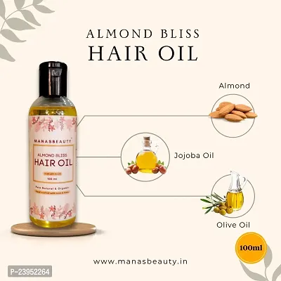 MANASBEAUTY ALMOND BLISS HAIR OIL - PACK OF THREE-thumb3