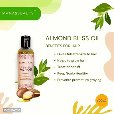 MANASBEAUTY ALMOND BLISS HAIR OIL - 100 ml-thumb2