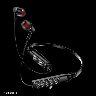 Stylish Black In-ear Bluetooth Wireless Neckband With Microphone-thumb0