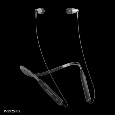 Stylish Black In-ear Bluetooth Wireless Neckband With Microphone-thumb0