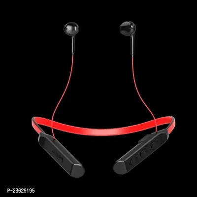 Stylish Red In-ear Bluetooth Wireless Neckband With Microphone