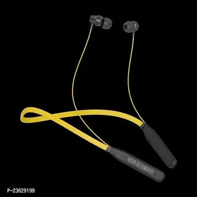 Stylish Yellow In-ear Bluetooth Wireless Neckband With Microphone