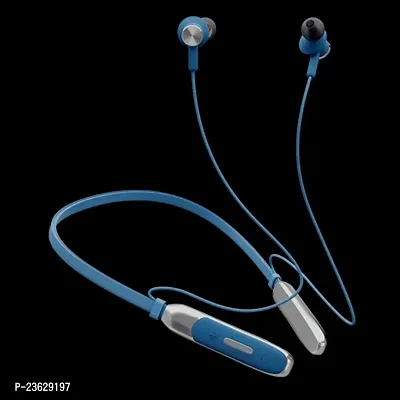 Stylish Blue In-ear Bluetooth Wireless Neckband With Microphone