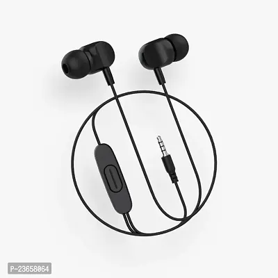 Stylish Black In-ear Wired - 3.5 MM Single Pin Headphones With Microphone