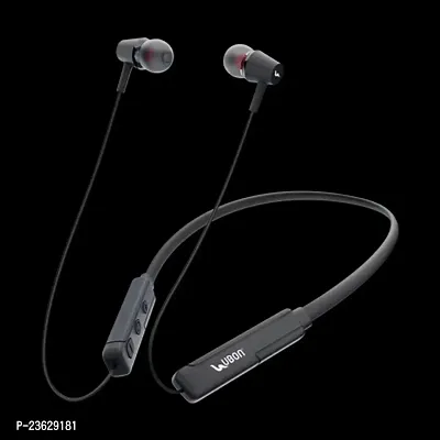 Stylish Black In-ear Bluetooth Wireless Neckband With Microphone-thumb0