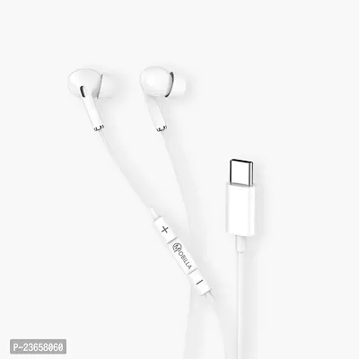 Stylish White In-ear Wired - 3.5 MM Single Pin Headphones With Microphone-thumb0