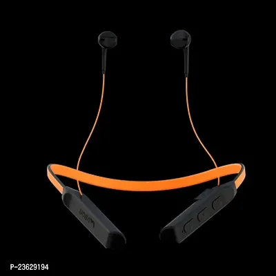 Stylish Orange In-ear Bluetooth Wireless Neckband With Microphone