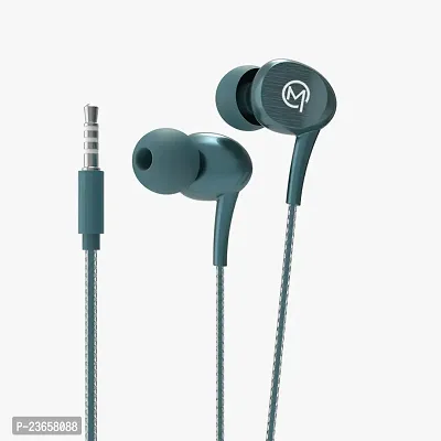 Stylish Blue In-ear Wired - 3.5 MM Single Pin Headphones With Microphone