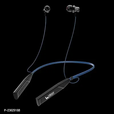 Stylish Blue In-ear Bluetooth Wireless Neckband With Microphone