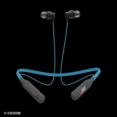 Stylish Blue In-ear Bluetooth Wireless Neckband With Microphone-thumb0