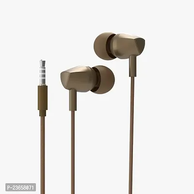 Stylish Brown In-ear Wired - 3.5 MM Single Pin Headphones With Microphone