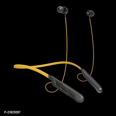 Stylish Yellow In-ear Bluetooth Wireless Neckband With Microphone-thumb0