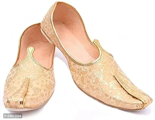 Elegant Golden Fabric Sandals For Women