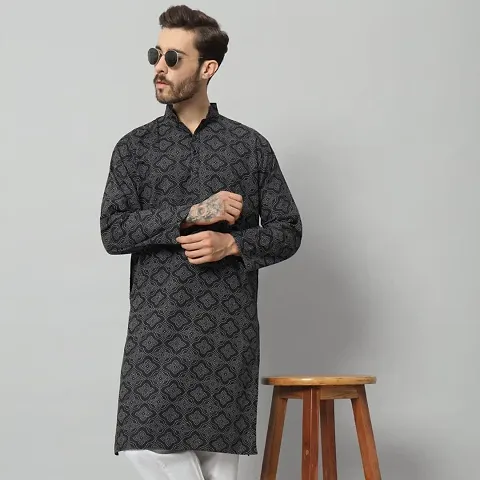 Adwait Enterprise Cotton Mens Straight Long Kurta for Men Latest Stylish Traditional