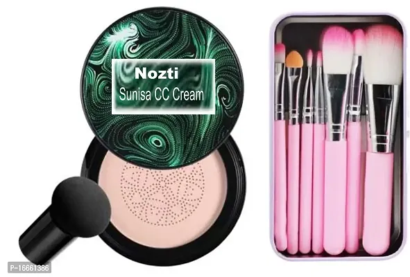 Nozti Sunisa foundation waterproof cc cream Foundation  (Beige, 30 g)  ,  Makeup Brush Pack of 7