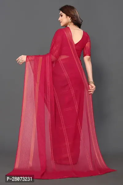 Beautiful Chiffon Zari Saree with unstitched Blouse piece-thumb2