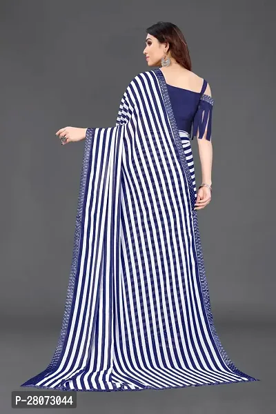 Women Georggate febric saree With Unstitched Blouse Piecee navyblue-thumb2