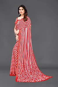 Women  georagette  printed saree  With Unstitched Blouse Piecee red-thumb1