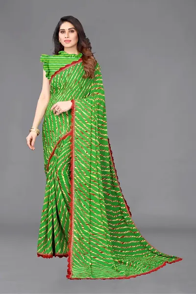 Georgette Printed Sarees With Blouse Piece