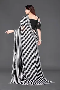 Women Georggate saree With Unstitched Blouse Piecee black and white-thumb2