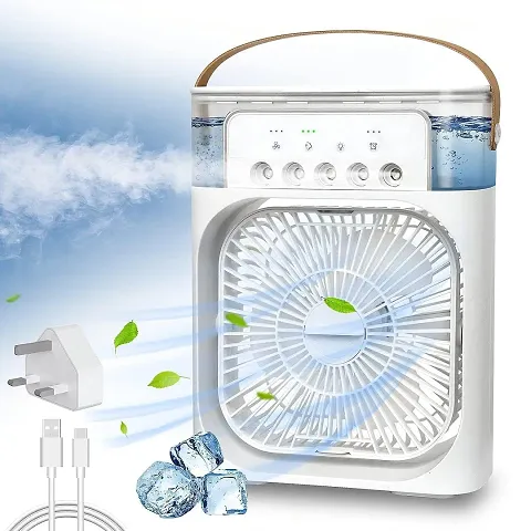 Portable MIni Air Cooler Fan with Humidifier, 7 Color LED, and Timer