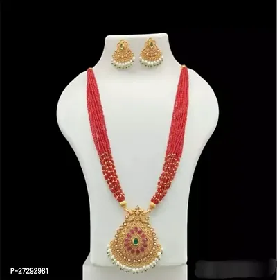 Stylish Red Alloy Jewellery Set For Women-thumb0