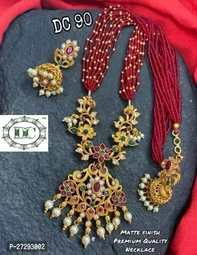 Stylish Maroon Alloy Jewellery Set For Women-thumb0