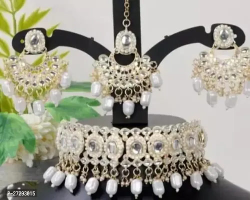 Stylish White Alloy Jewellery Set For Women-thumb0
