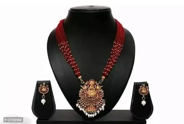 Stylish Maroon Alloy Jewellery Set For Women-thumb0