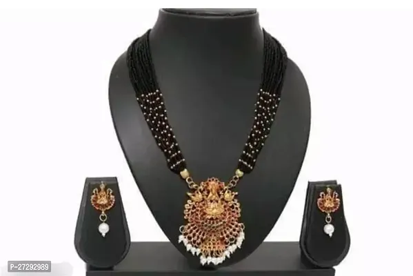 Stylish Black Alloy Jewellery Set For Women-thumb0