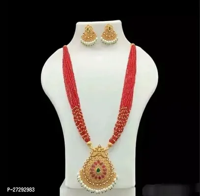 Stylish Red Alloy Jewellery Set For Women