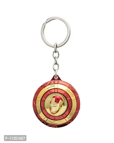 Ulta Pulta Gifts Metal Ironman Helmet Rotating Spinner Keyring Keychain Keyring For Car and Bike Stylish Keyring For Gift, Free Size-thumb0