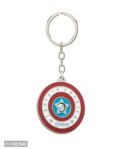 Ulta Pulta Gifts Captain America Shield Rotating Spinner Metal Keyring Keychain || Keyring For Car and Bike || Stylish Keyring For Gift, Free Size-thumb2