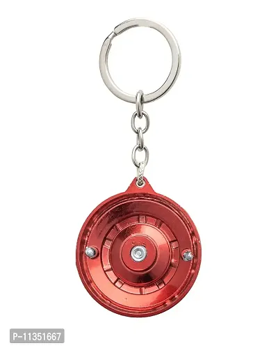 Ulta Pulta Gifts Metal Ironman Helmet Rotating Spinner Keyring Keychain Keyring For Car and Bike Stylish Keyring For Gift, Free Size-thumb2