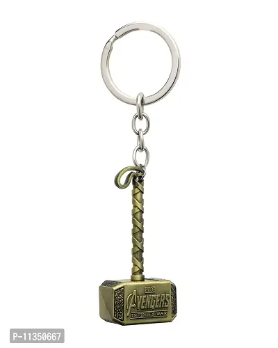 Ulta Pulta Gifts Metal Thor Hammer Avengers Keyring Keychain || Keyring For Car and Bike || Stylish Keyring For Gift-thumb2