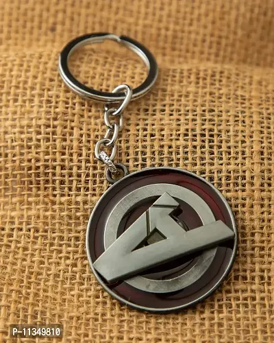 Ulta Pulta Gifts Metal Marvel Avengers A Logo Rotating Spinner Keyring Keychain || Keyring For Car and Bike || Stylish Keyring For Gift-thumb4