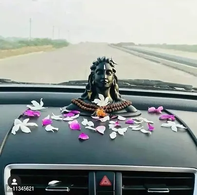 TC THE CUSTOMIZERS Car Dashboard Polyresin Shiva/Mahadev/Shankara Murti/Idol/Statue (10 cm x 5cm x 8 cm, Black)-thumb2