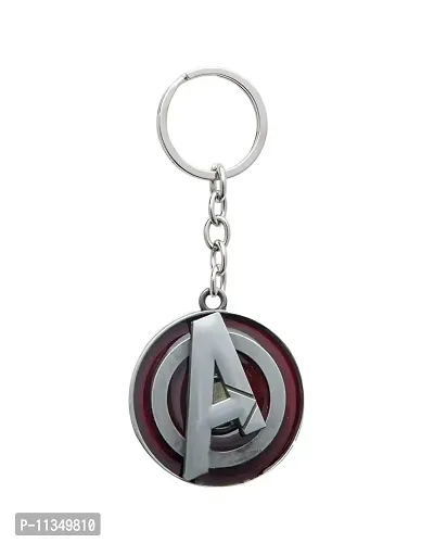 Ulta Pulta Gifts Metal Marvel Avengers A Logo Rotating Spinner Keyring Keychain || Keyring For Car and Bike || Stylish Keyring For Gift-thumb2