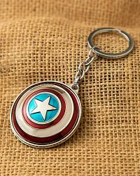 Ulta Pulta Gifts Captain America Shield Rotating Spinner Metal Keyring Keychain || Keyring For Car and Bike || Stylish Keyring For Gift, Free Size-thumb2