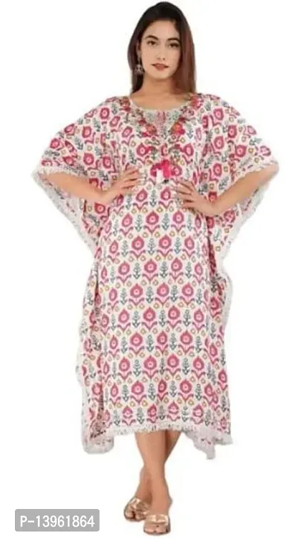 Stylish Women Cotton Blend Kaftan Dress-thumb0