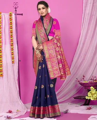 Attractive Art Silk Saree with Blouse Piece