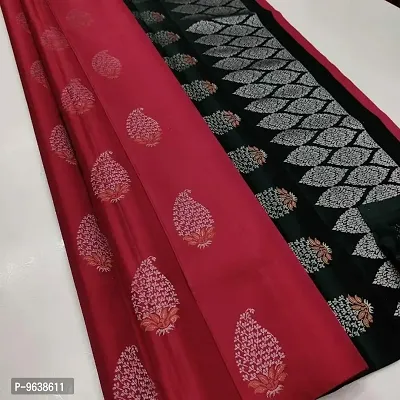 Art Silk Multicoloured Woven Design Saree with Blouse piece For Women-thumb0