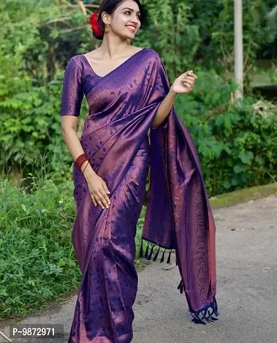 Beautiful Kanjeevaram Silk Saree With Blouse Piece For Women-thumb0