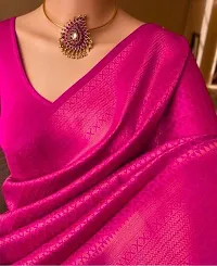 Stylish Fancy Litchi Silk Saree With Blouse Piece For Women-thumb1