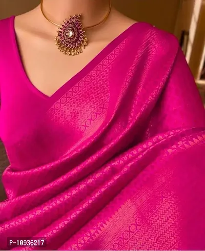 Stylish Fancy Litchi Silk Saree With Blouse Piece For Women-thumb2