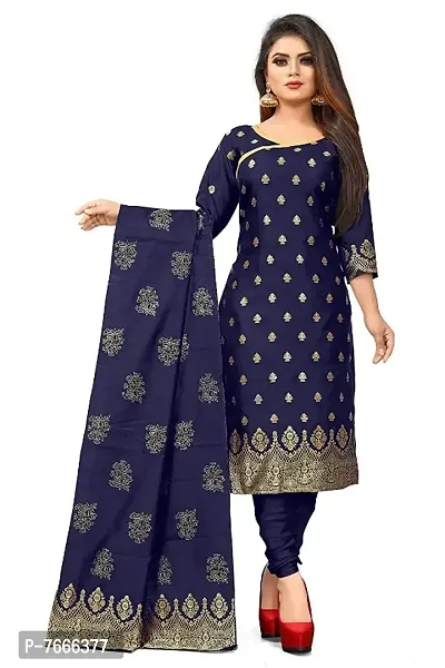 Women Banarasi Silk Dress Material-thumb0