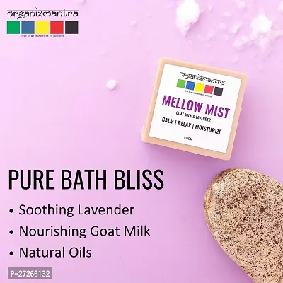 Organix Mantra MellowMist Bath Soap Infused WIth Goat Milk  Lavender| Nourishing Natural Glow |Gentle  Soothing|Hydrating Natural Skincare|For All Skin Types - 100G-thumb2