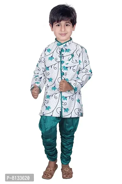 HRR Cotton Kurta Churidar Pajama Set for Boys-thumb0