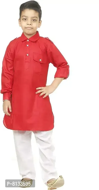 HRR Boys Pathani Suit in 100 % Cotton ( Kurta + Pyjamas )-thumb0